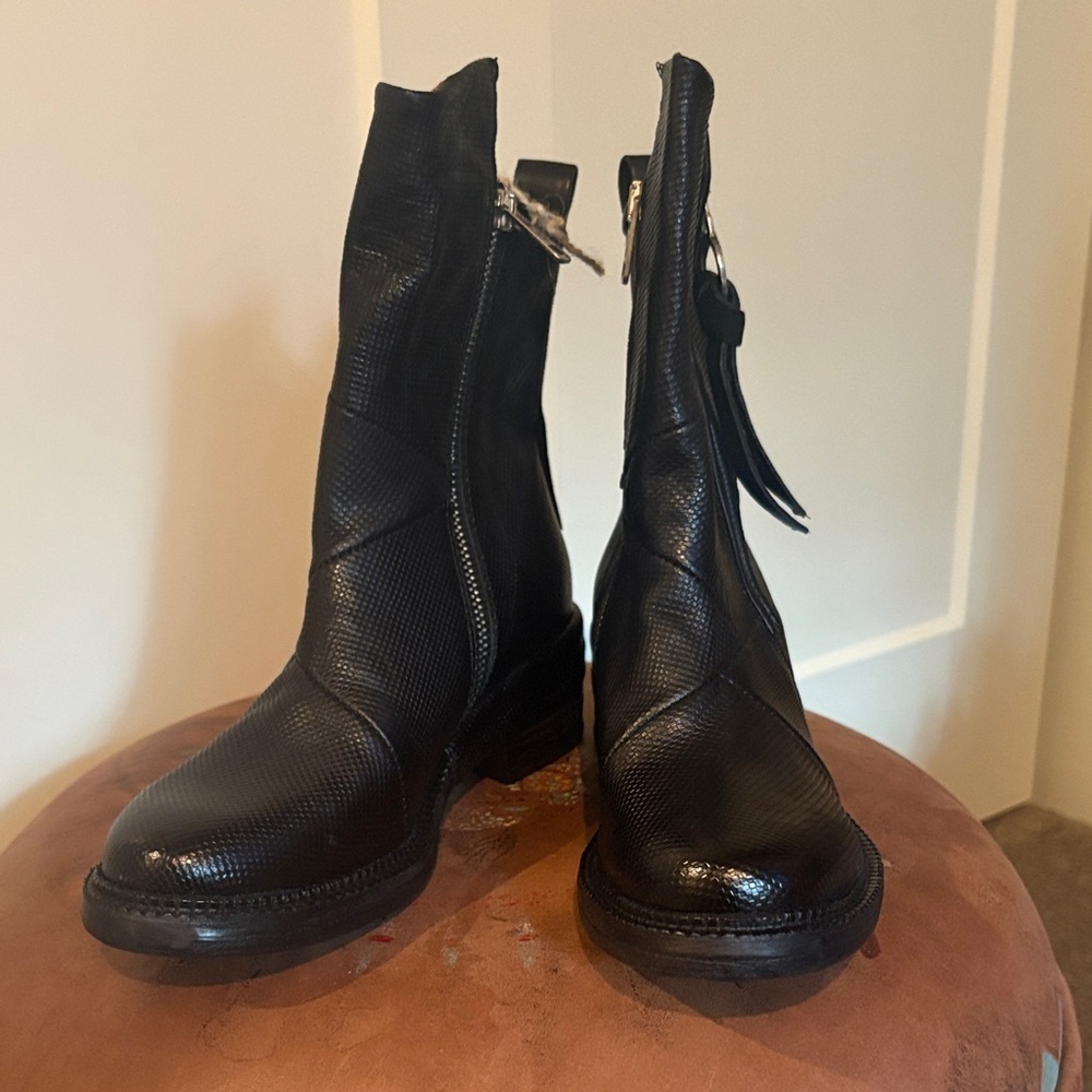 A.S.98 Black Stratford Ankle Boots NIB